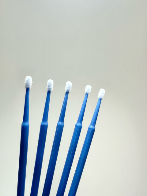 SUNONE Aplikatory Bezwłókienkowe Microbrush do rzęs – niebieskie, 100 szt.