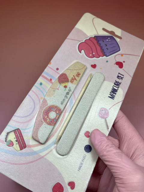 Aba Group Zestaw EDYCJA LIMITOWANA - ALLYOUNEED Mini Manicure set 100/180 "Nails Care" - Colorful Cookies