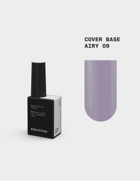 BIBLIOTEKA Cover Base Airy 9 – chłodna baza nude z szarą głębią, 10 ml