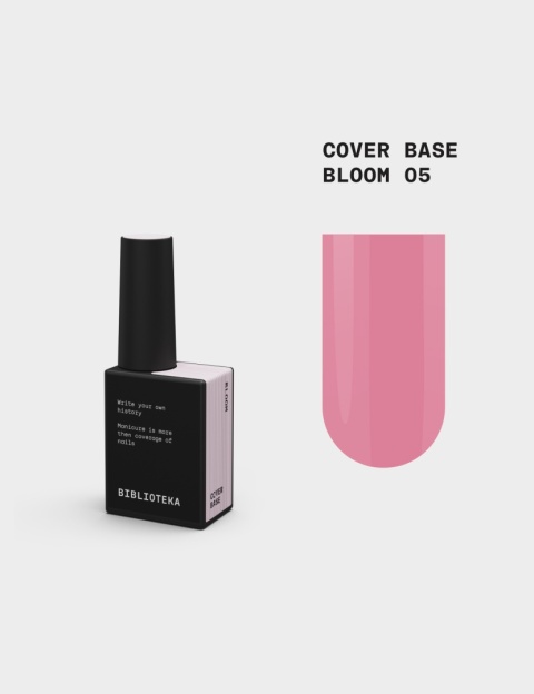 BIBLIOTEKA Cover Base Bloom 5 – różowa nude baza kamuflująca, 10 ml