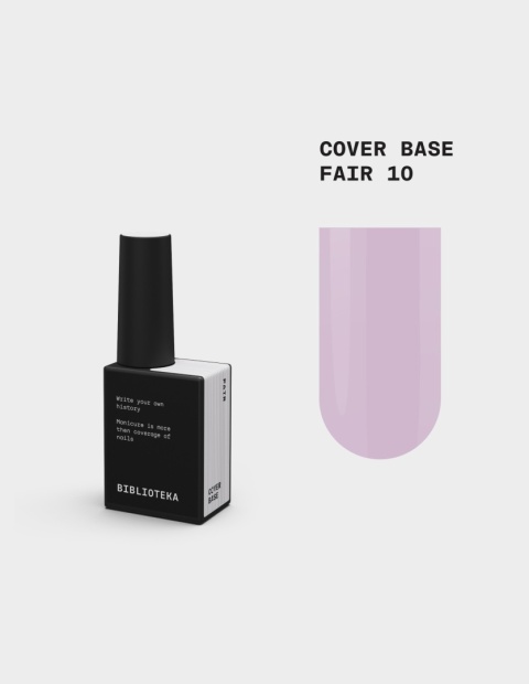 BIBLIOTEKA Cover Base Fair 10 – mleczno-różowa baza nude, 10 ml