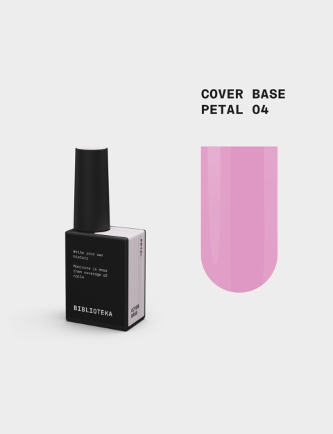 BIBLIOTEKA Cover Base Petal 4 – delikatnie różowa baza kamuflująca, 10 ml