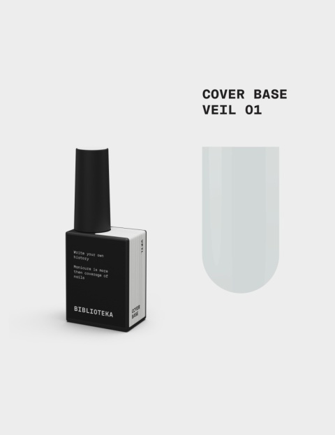 BIBLIOTEKA Cover Base Veil 1 – półtransparentna mleczna baza, 10 ml
