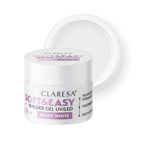 CLARESA Żel Budujący SOFT&EASY Builder Gel Milky White 45 g