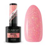 Claresa Brush Easy Gel GLITTER PEACH 5g – Elastyczny Żel z Błyszczącą Folią, Samopoziomujący