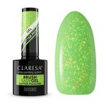 Claresa Brush Easy Gel GLITTER PISTACHIO 5g – Elastyczny Żel, Pistacjowy Kolor z Błyszczącą Folią