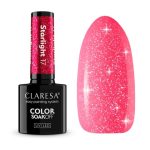 Claresa Starlight 17 – lakier hybrydowy fuksja z efektem flash 5g