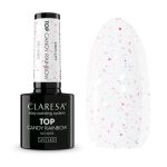 Claresa Top No Wipe Candy Rainbow 5g– top z pastelowym konfetti do paznokci