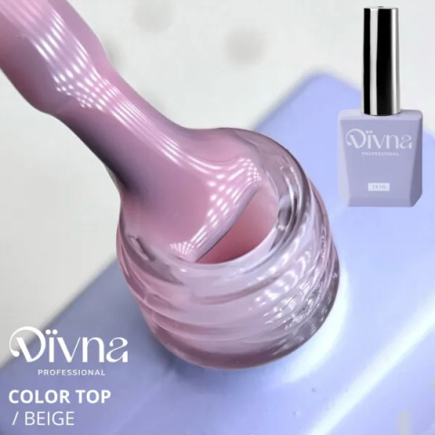DIVNA Top Beige 13 ml – Top Hybrydowy z Błyszczącym Wykończeniem