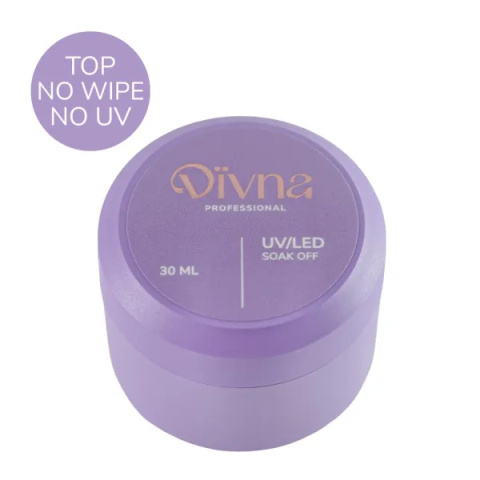 DIVNA Top No Wipe no UV Filters 30ml w słoiczku – top hybrydowy bez filtrów UV