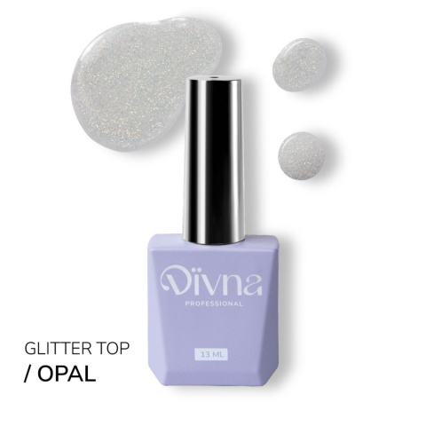 DIVNA Top Opal 13 ml z drobinkami do paznokci
