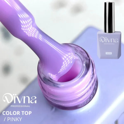 DIVNA Top Pinky 13 ml – Kolorowy Top Hybrydowy do Paznokci – Błyszczące Wykończenie
