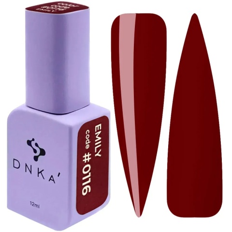 DNKa Lakier Hybrydowy Emily #0116 12 ml – klasyczna głęboka czerwień