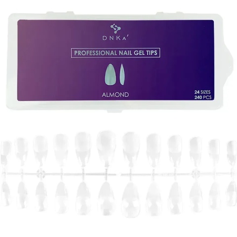 DNKa Professional Nail Gel Tips Almond 240 szt – żelowe tipsy migdał