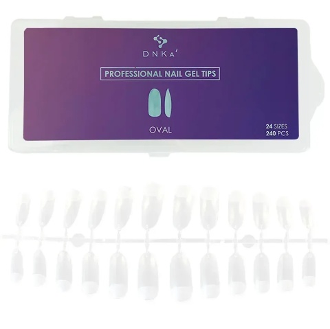 DNKa Professional Nail Gel Tips Oval 240 szt – żelowe tipsy owal
