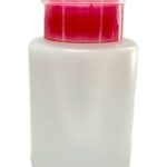 Dozownik z pompką - biały z różową nakrętką 150 ml