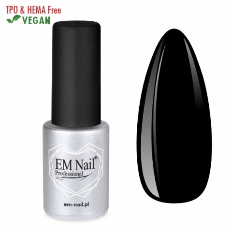 EM Nail Lakier Hybrydowy Premium Black Beauty 30 – Czarny, 6ml TPO-free
