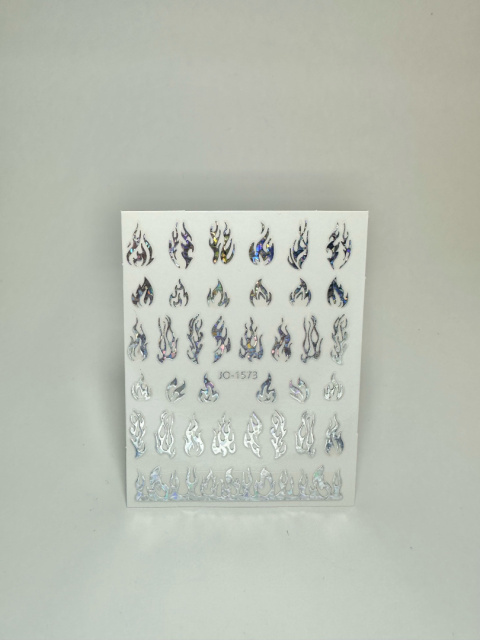 EM Nail Naklejki na paznokcie JO-1573 HOLO SILVER