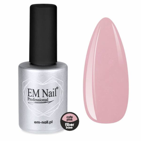 EM Nail Fiber Base Cute Pink 15ml – Baza Hybrydowa z Włóknem Szklanym