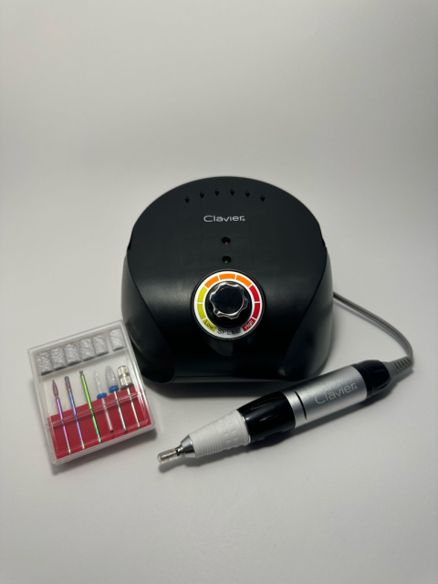 Frezarka do Paznokci Clavier FX 600 65W – 35,000 RPM, Pedał, Frezy – Czarna