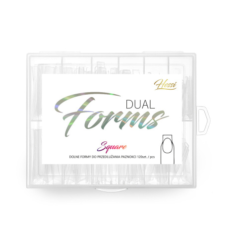 HESSI Dual Forms Square 120 szt - Dolne Formy do Przedłużania Paznokci (Kwadratowe)