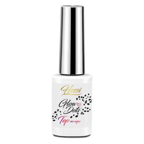 HESSI Top Glow Dots 03 5ml - Top No Wipe z Czarnymi Drobinkami