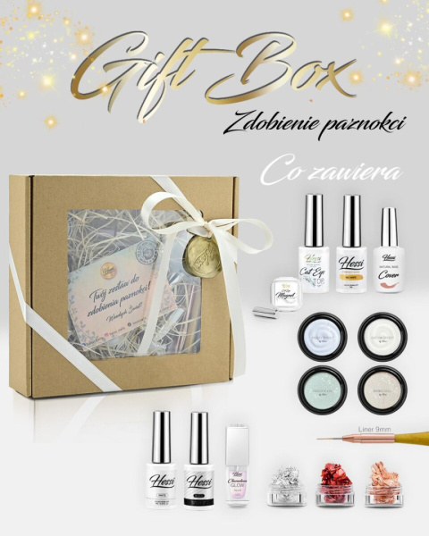 HESSI Zestaw do zdobień paznokci – lakiery, pyłki, topy i akcesoria