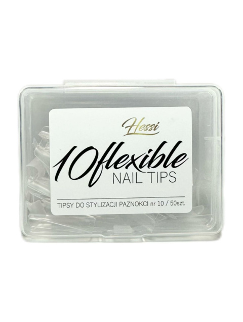 HESSI Tipsy Tunelowe Flexible Nail Tips 10 Przezroczyste 50 szt.