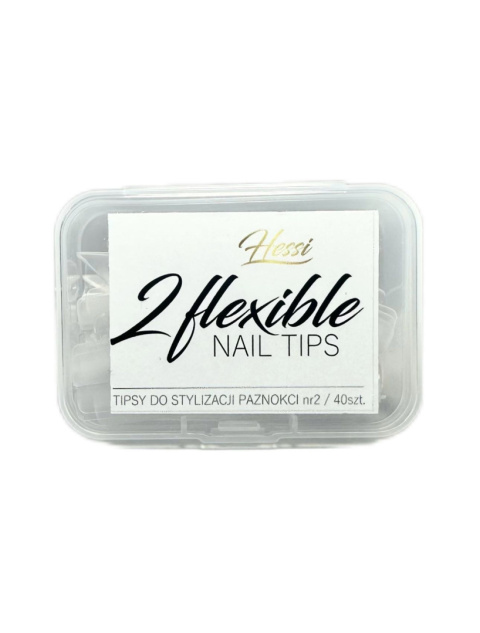Hessi FLEXI TIPS 2 przezroczyste tipsy tunelowe 40 szt. rozmiar 2