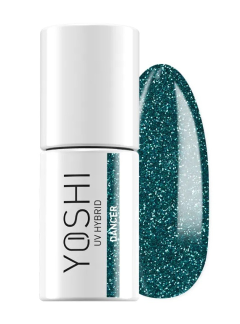 YOSHI Dancer 417 – lakier hybrydowy 6 ml, szmaragd z brokatem TPO-FREE