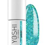 YOSHI Dasher 411 – lakier hybrydowy do paznokci 6ml, turkus z brokatem TPO-FREE