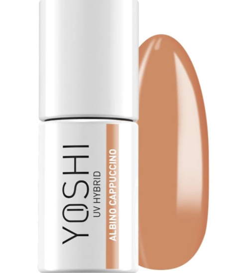 YOSHI Albino Cappuccino 323 – lakier hybrydowy 6 ml, kremowy beż TPO-FREE