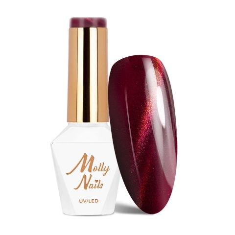 Lakier hybrydowy LED/UV Gel Polish Reds Cat Eye Red Nr 234 Molly Nails HEMA/Di-HEMA Free 8g