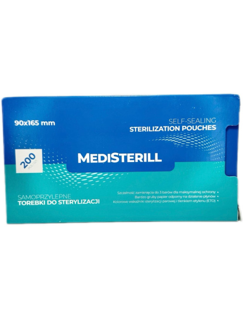 MediSterill Torebki do Sterylizacji 9 x 16,5 cm 200 szt. Samoprzylepne Autoklaw