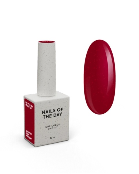 NAILSOFTHEDAY Adele Gel Polish 10 ml – czerwony lakier hybrydowy z drobinką