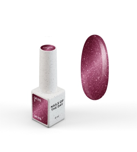 NAILSOFTHEDAY Cat Eye Gel Polish 11 – wiśniowy lakier hybrydowy „kocie oko” 6 ml