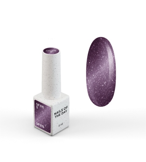 NAILSOFTHEDAY Cat Eye Gel Polish 12 – fioletowy lakier hybrydowy „kocie oko” 6 ml