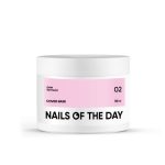 NAILSOFTHEDAY Cover base NEW 02 – półprzezroczysta różowa nude baza hybrydowa, 30 ml