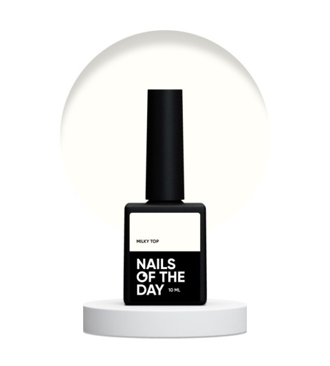 NAILSOFTHEDAY Milky Top – mleczno-biały top bez lepkiej warstwy, 10 ml