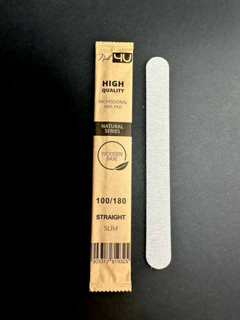 Nail4U PILNIK SLIM NATURAL II PROSTY Straight 100/180 – do hybryd