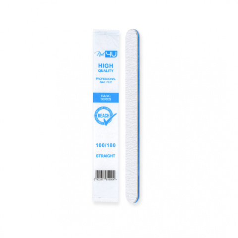 Nail4u Pilnik BASIC III Prosty Straight 100/180 do paznokci,manicure 1szt.