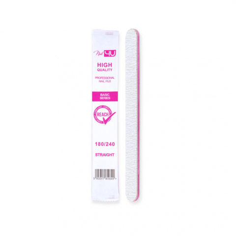 Nail4u Pilnik BASIC III Prosty Straight 180/240 Do Paznokci i Hybryd 1 szt.