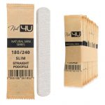 Nail4u Pilnik Podofile Slim Mini STRAIGHT Prosty 180/240 (50 sztuk) – Drewniany, Ekologiczny Pilnik