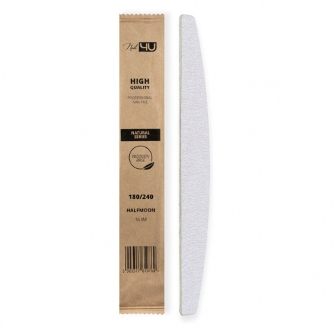 Nail4u Pilnik Slim NATURAL do Paznokci Łódka Halfmoon 180/240 – Ekologiczny 1szt