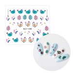 Naklejki do Paznokci 3D Samoprzylepne Brokatowe Wielkanocne BLE 1104D