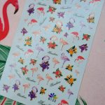 Naklejki do paznokci cienkie flamingi Nr R123