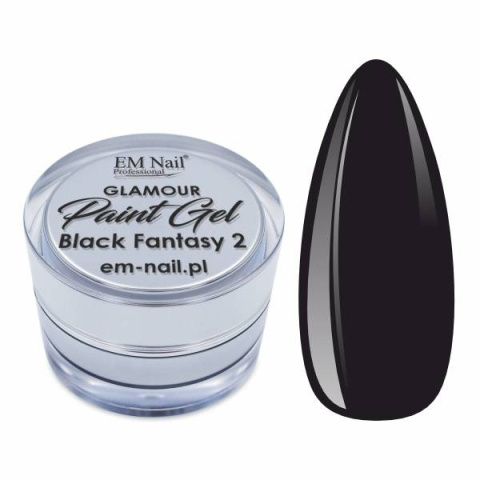 Żel do zdobień EM Nail Paint Gel Glamour Black Fantasy 2