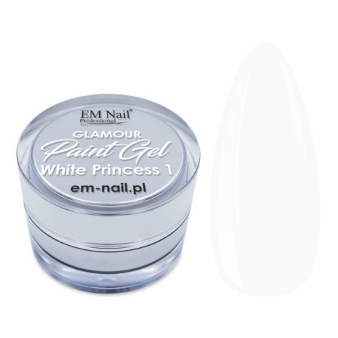 EM Nail Żel Do Zdobień Paint Gel Glamour White Princess