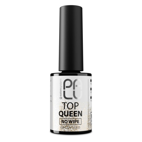 Palu Top Queen No Wipe 11g – top hybrydowy z brokatem złotym efekt syrenki TPO-Free