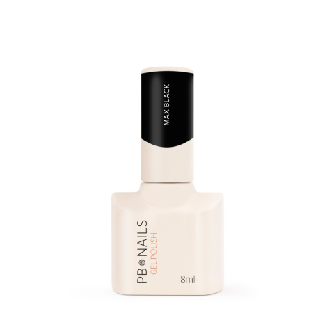 Lakier hybrydowy PB NAILS Max Black 8 ml – intensywna głęboka czerń